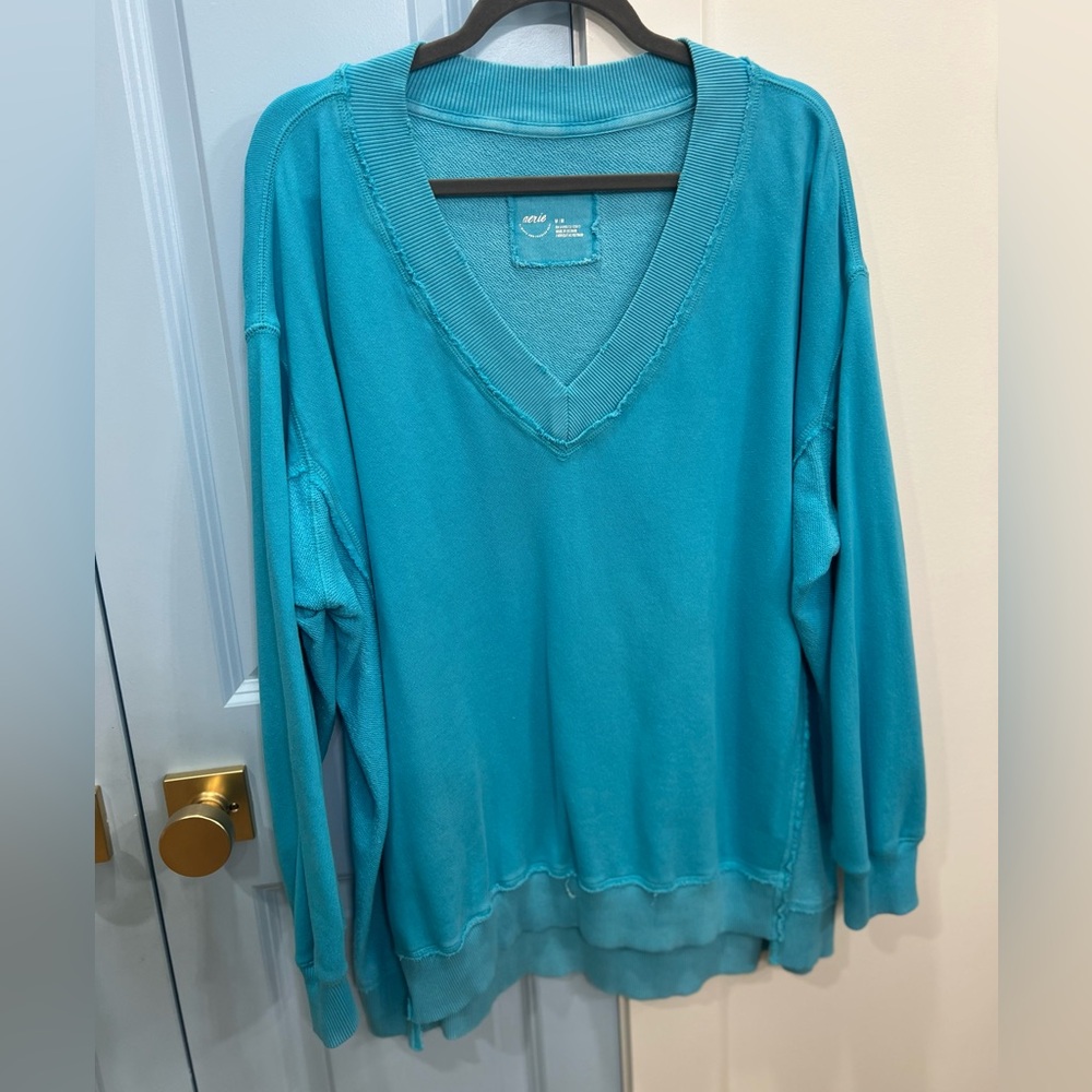 Aerie V-Neck Sweater - Vibrant Blue